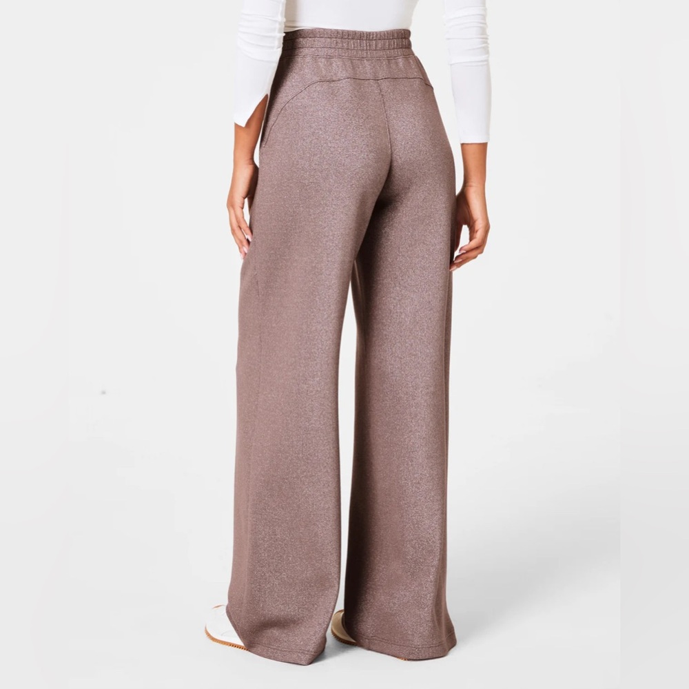 SPANX® AirEssentials Wide Leg Pant with Shimmer - Smoke Silver